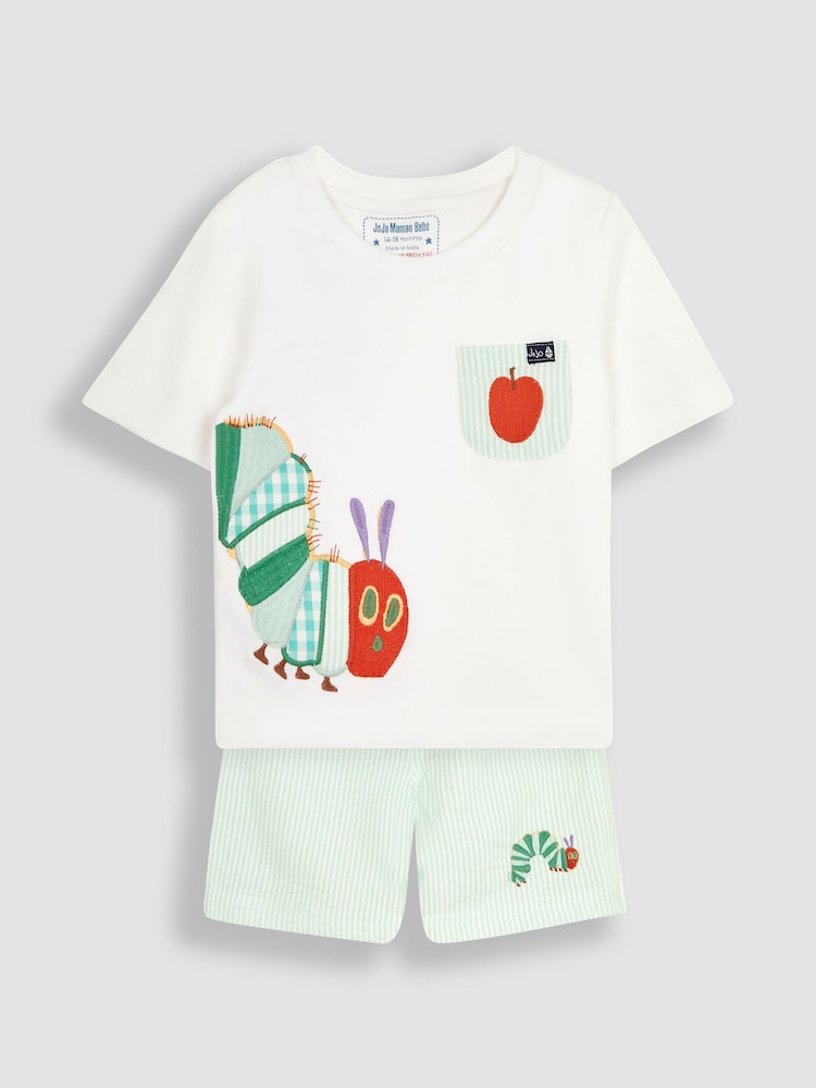 JoJo Maman Bébé White The Very Hungry Caterpillar Pyjamas - Image 2 of 4