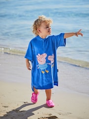 JoJo Maman Bébé Bright Peppa Pig Towelling Hooded Poncho - Image 1 of 5