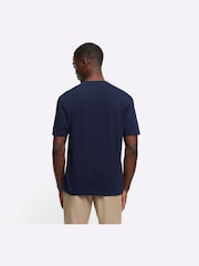 River Island Blue Regular Fit 100% Cotton T-Shirt - Image 2 of 3