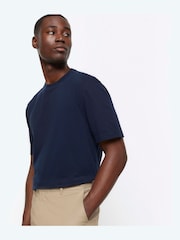 River Island Blue Regular Fit 100% Cotton T-Shirt - Image 3 of 3