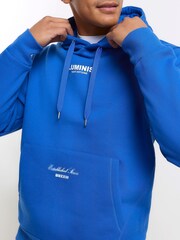 River Island Blue 100% Cotton Long Sleeve Luminis Hoodie - Image 3 of 5