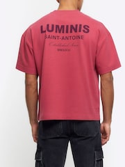 River Island Pink Regular Fit Luminis T-Shirt - Image 1 of 3