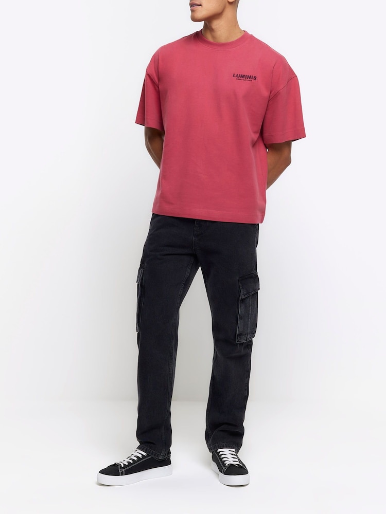 River Island Pink Regular Fit Luminis T-Shirt - Image 2 of 3