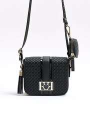 River Island Black Girls Embossed Monogram X body Bag - Image 1 of 5
