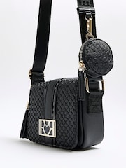 River Island Black Girls Embossed Monogram X body Bag - Image 4 of 5