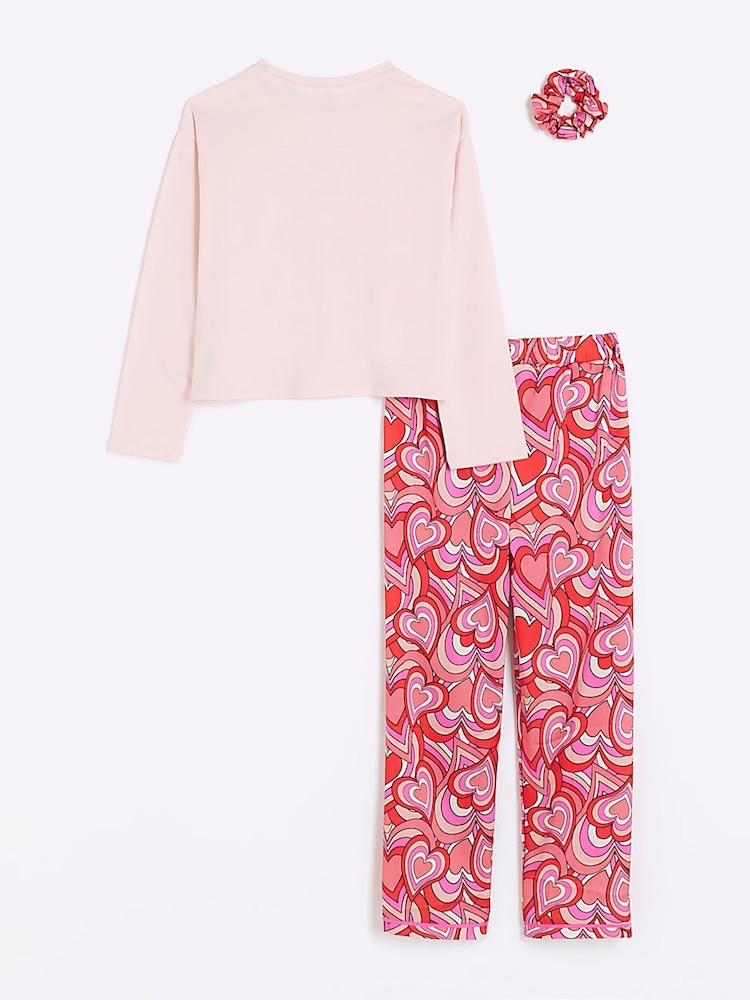 River Island Pink Girls Girl Graphic Pj Set - Image 2 of 5