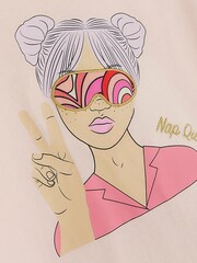 River Island Pink Girls Girl Graphic Pj Set - Image 4 of 5