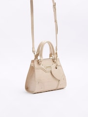 River Island Brown Girls Beige Croc Tote - Image 3 of 5
