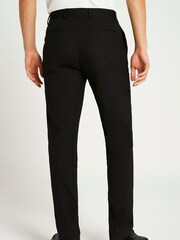 River Island Black Smart Slim 100% Cotton Trousers - Image 2 of 5