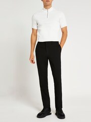 River Island Black Smart Slim 100% Cotton Trousers - Image 3 of 5