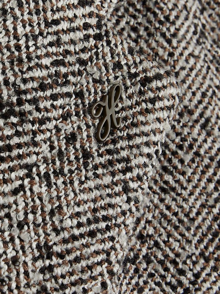 River Island Grey Textured Double Breasted Overcoat - Image 6 of 6 River Island Grey Textured Double Breasted Overcoat - Image 6 of 6