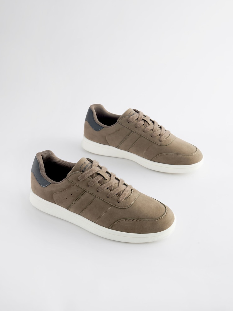 Khaki Green Suedette Trainers - Image 2 of 6