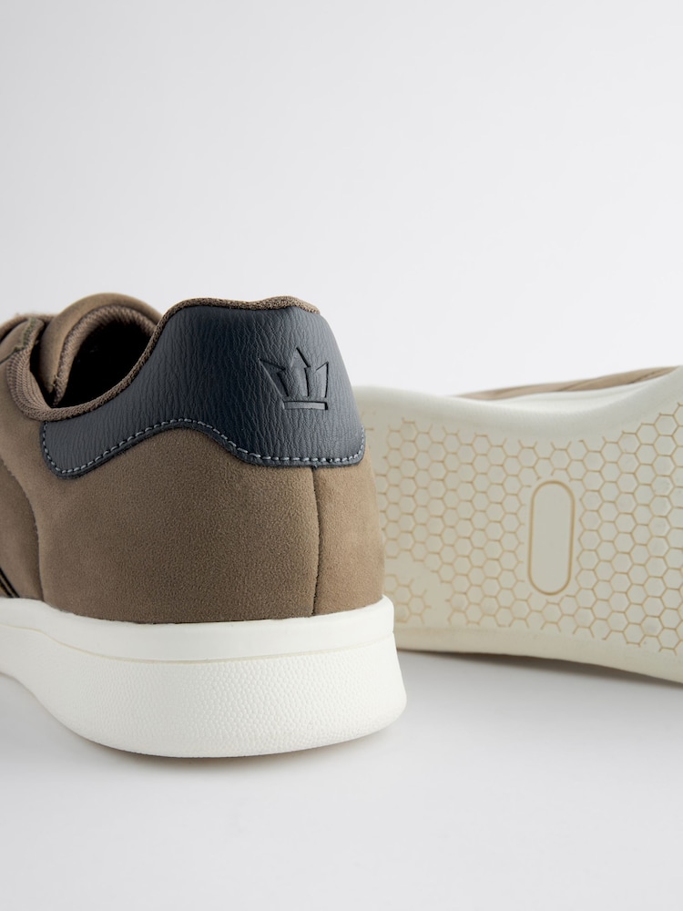 Khaki Green Suedette Trainers - Image 6 of 6