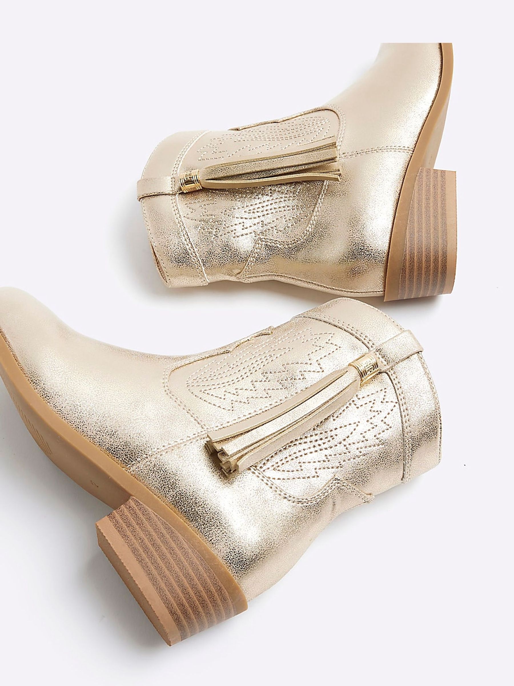 River island gold boots discount