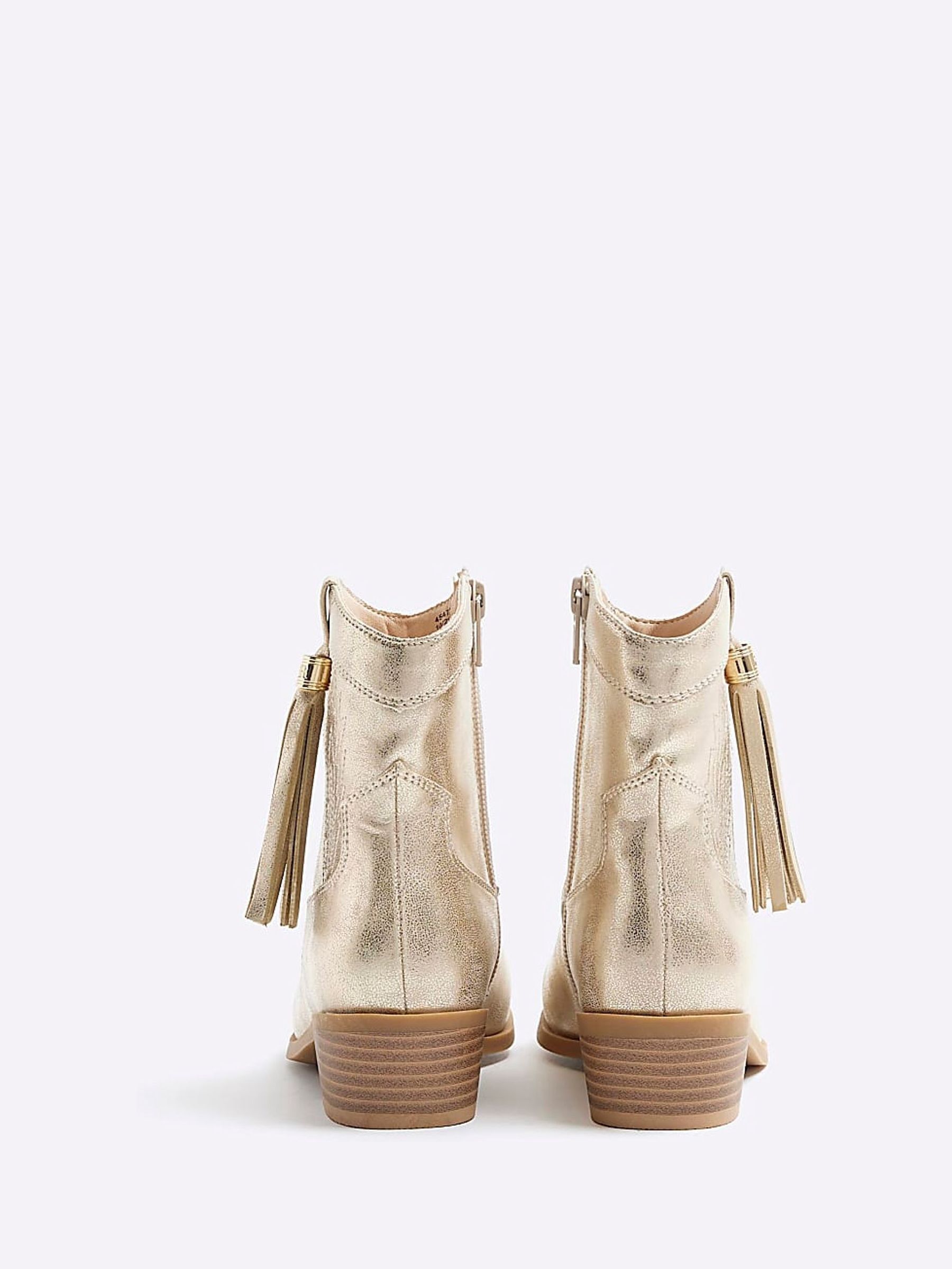 Buy River Island Gold Girls Tassel Western Boots from Next Luxembourg