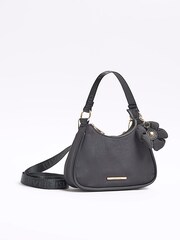 River Island Black Girls Black Nylon Flower Scoop Bag - Image 1 of 5