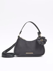River Island Black Girls Black Nylon Flower Scoop Bag - Image 2 of 5
