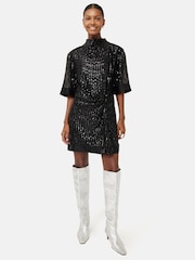 Jigsaw Black Waterfall Sequin Mini Dress - Image 2 of 5