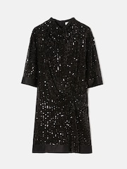 Jigsaw Black Waterfall Sequin Mini Dress - Image 4 of 5