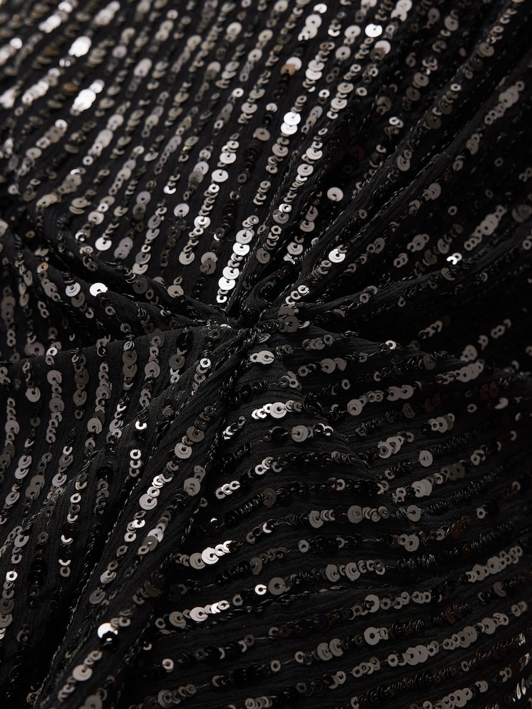 Jigsaw Black Waterfall Sequin Mini Dress - Image 5 of 5