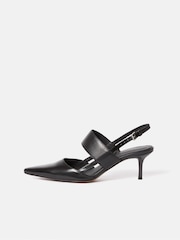 Jigsaw Beige Leather Kitten Heels - Image 1 of 6
