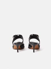 Jigsaw Beige Leather Kitten Heels - Image 4 of 6