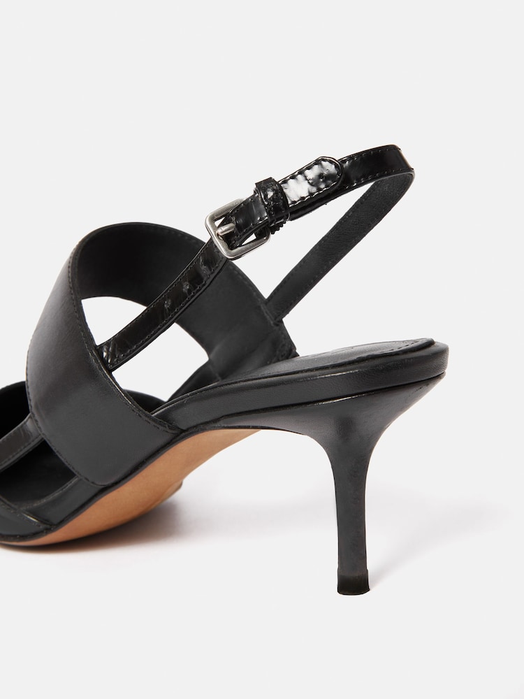 Jigsaw Beige Leather Kitten Heels - Image 6 of 6 Jigsaw Beige Leather Kitten Heels - Image 6 of 6