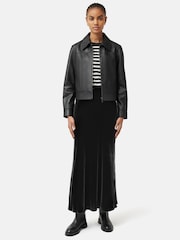 Jigsaw Black Velvet Maxi Skirt - Image 3 of 6
