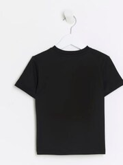 River Island Black Boys 100% Cotton Little King Bear T-Shirt - Image 2 of 4