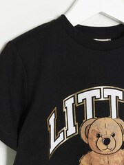 River Island Black Boys 100% Cotton Little King Bear T-Shirt - Image 4 of 4