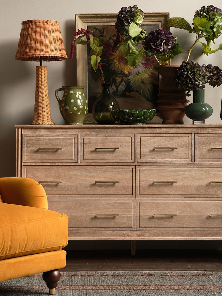 Swoon Grey Claudine Mango Wood 8 Drawer Chest Of Drawers - Image 1 of 6 Swoon Grey Claudine Mango Wood 8 Drawer Chest Of Drawers - Image 1 of 6
