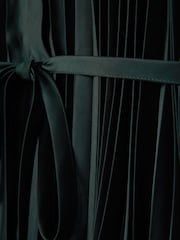 Reiss Green Trina Pleated Belted Mini Dress - Image 7 of 7
