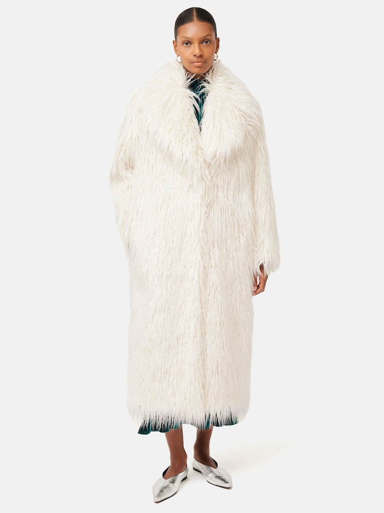 Jigsaw White Teddy Maxi City Coat - Image 1 of 5