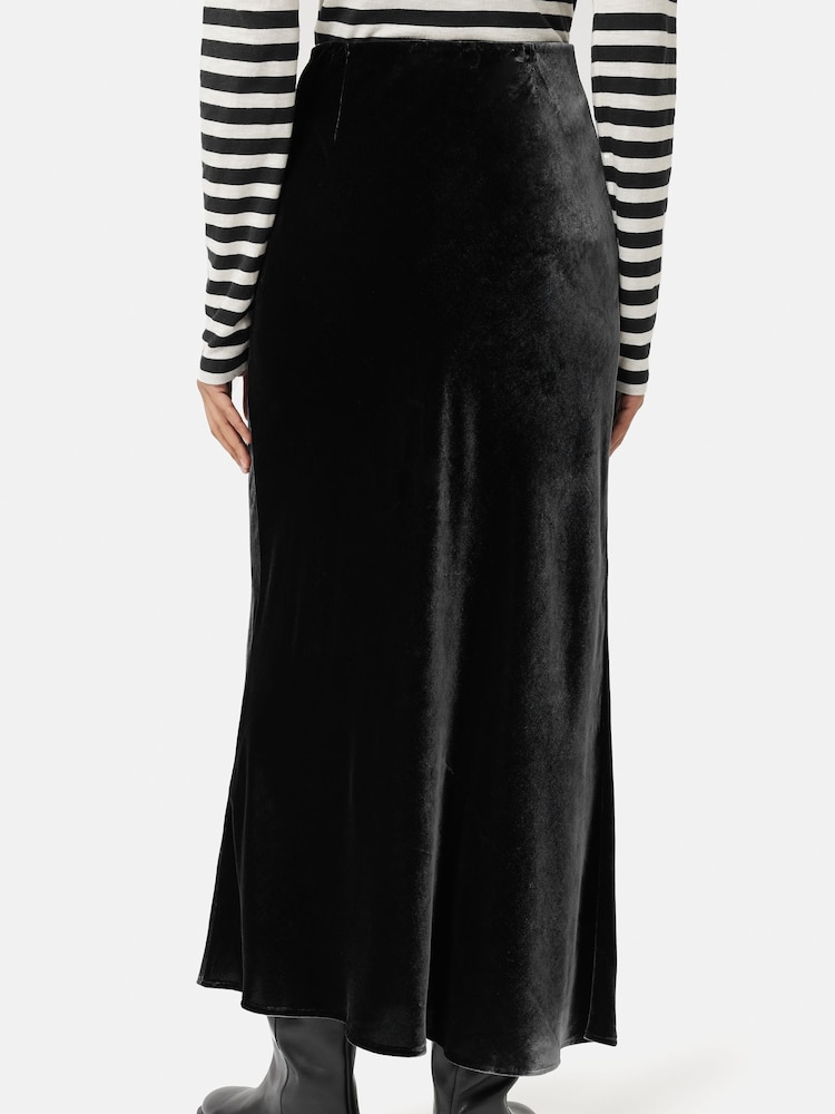 Jigsaw Purple Velvet Maxi Skirt - Image 2 of 6