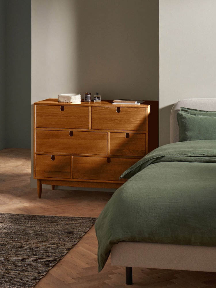 MADE.COM Dark Stain Oak Penn 6 Drawer Chest of Drawers - Image 1 of 4