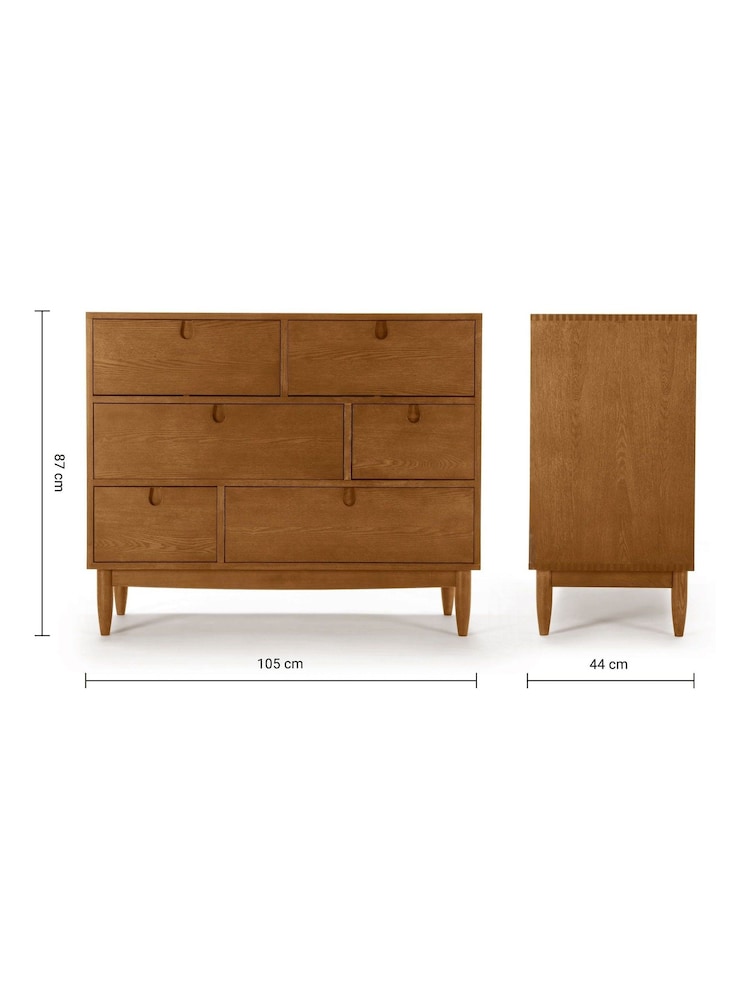 MADE.COM Dark Stain Oak Penn 6 Drawer Chest of Drawers - Image 4 of 4