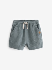 Modra/bež - Soft Textured Cotton Shorts 2 Pack (3mths-7yrs) - Slika 2 iz 4