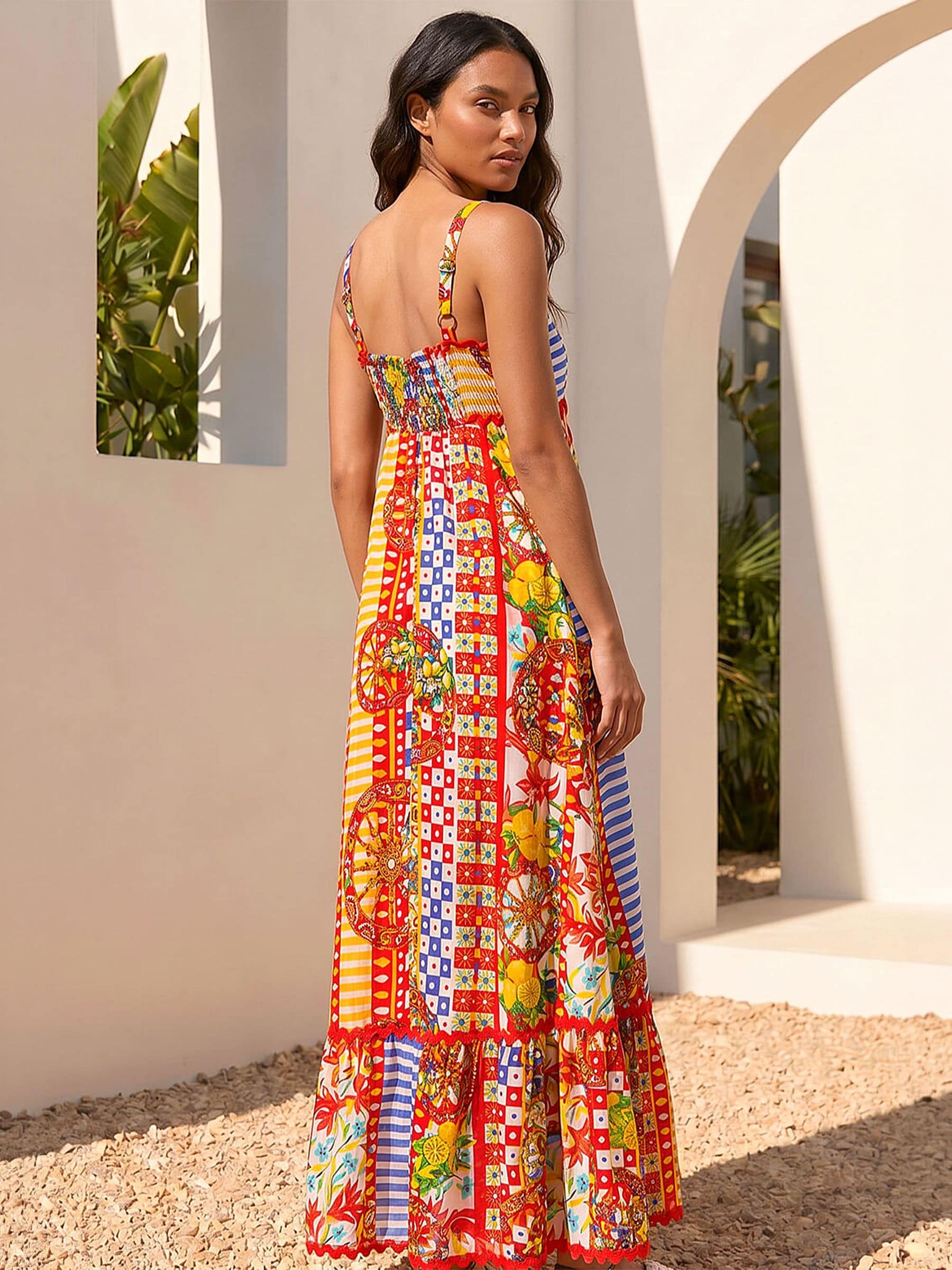 Buy Roman Red Patchwork Ric Rac Maxi Dress from Next USA
