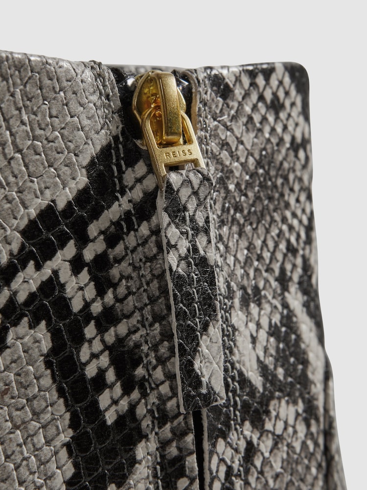 Reiss Snake Sienna Leather Heeled Western Boots - Image 6 of 6