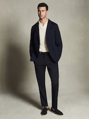 Reiss x McLaren F1 Team Navy McLaren F1 Slim Fit Technical Single Breasted Blazer - Image 3 of 7