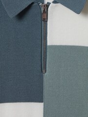 Reiss Sage Delta 13-14 yrs Colourblock Half-Zip Polo Shirt - Image 6 of 6