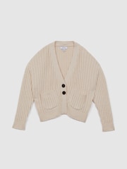 Reiss Ivory Anabelle Junior Relaxed Knitted Cardigan - Image 2 of 6