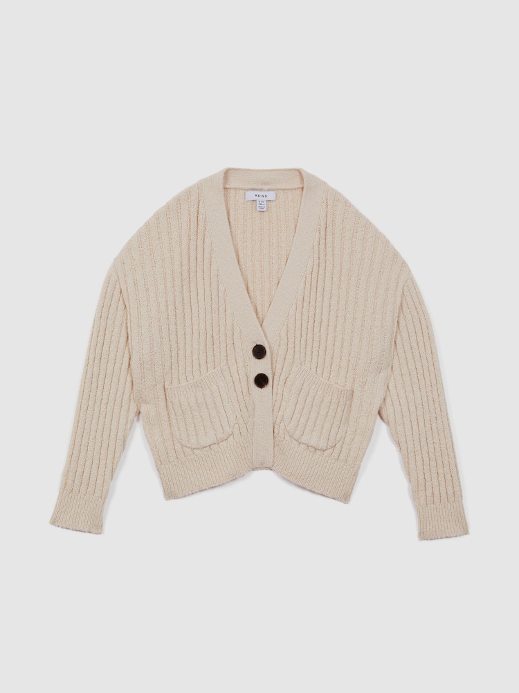 Reiss Ivory Anabelle Junior Relaxed Knitted Cardigan - Image 2 of 6