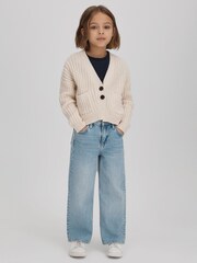 Reiss Ivory Anabelle Junior Relaxed Knitted Cardigan - Image 3 of 6