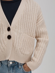 Reiss Ivory Anabelle Junior Relaxed Knitted Cardigan - Image 4 of 6