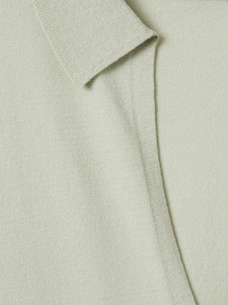 Reiss Sage Nellie Knitted Collared V-Neck Top - Image 6 of 6