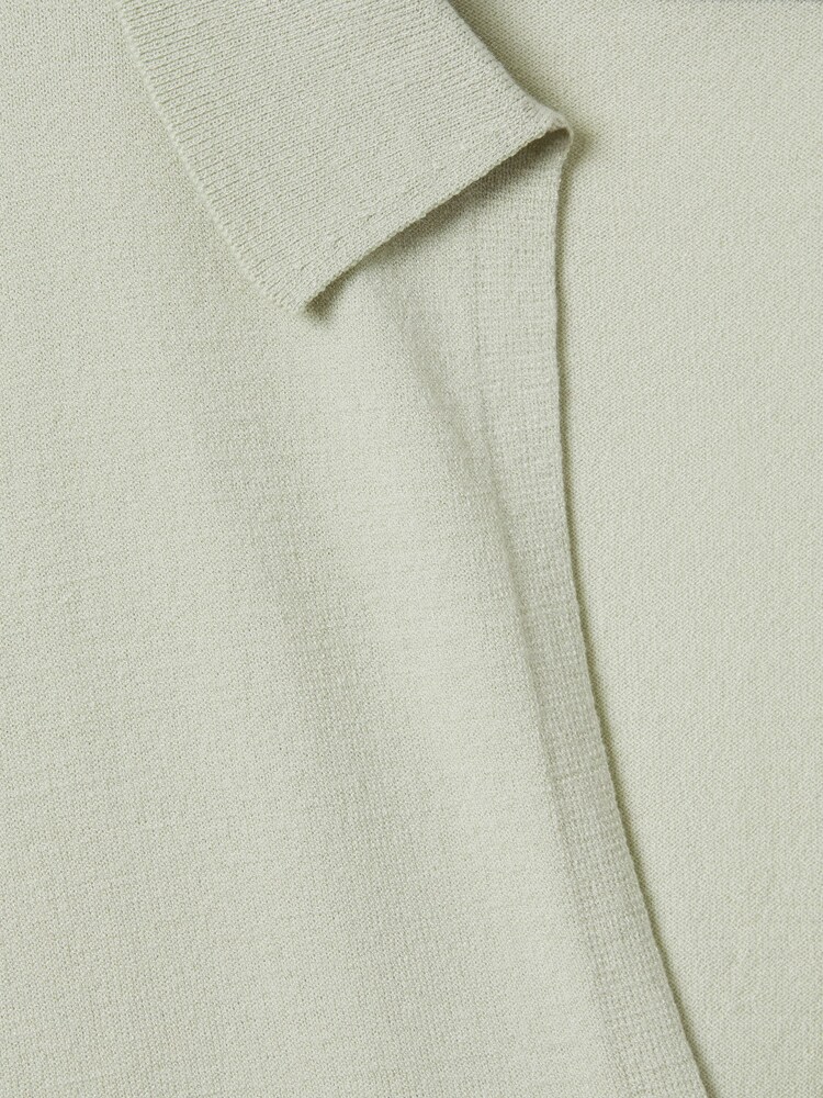 Reiss Sage Nellie Knitted Collared V-Neck Top - Image 6 of 6 Reiss Sage Nellie Knitted Collared V-Neck Top - Image 6 of 6