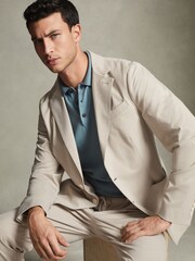 Reiss x McLaren F1 Team Stone McLaren F1 Slim Fit Technical Single Breasted Blazer - Image 1 of 7