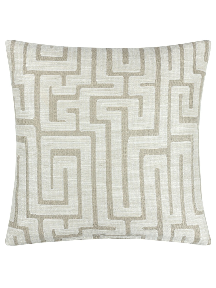 HÖEM Ecru 45 x 45cm Lauder Jacquard Polyester Filled Cushion - Image 2 of 6