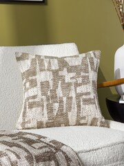 HÖEM Green Ola Jacquard Polyester Filled 100% Cotton Cushion - Image 1 of 7